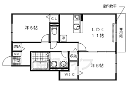 ヴェルコートA 2LDKの間取図画像