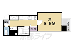 エグゼレジデンス羅城門 1Kの間取図画像