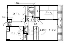 グローバル久津川 3LDKの間取図画像