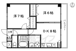 サン・ローラン吉祥院 2DKの間取図画像
