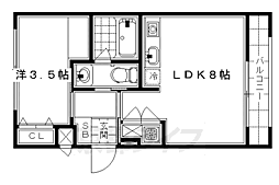 パークサイドミブ 1LDKの間取図画像