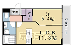 ForestMaison京都北山 WEST 1LDKの間取図画像