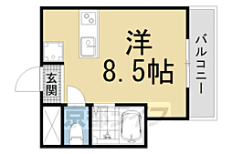 カティー2 ワンルームの間取図画像