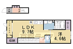 雄琴3丁目アパート新築工事 1LDKの間取図画像
