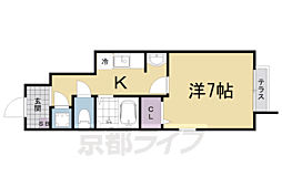 エスポアールコート 1Kの間取図画像