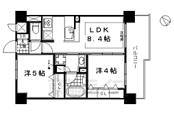 エステムプラザ京都河原町通2レジデンシャル 2LDKの間取図画像