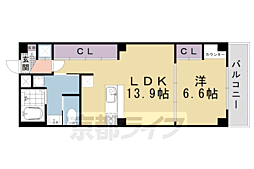 モア・河原町 1LDKの間取図画像