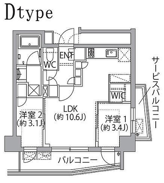 レスピール蓮根 701｜東京都板橋区坂下2丁目(賃貸マンション2LDK・7階・41.14㎡)の写真 その2