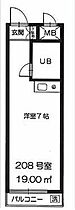 パレスハイツ若松町 208 ｜ 東京都新宿区若松町11-1（賃貸マンション1R・2階・19.00㎡） その2