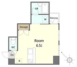 アヴェニール戸越 ワンルームの間取図画像