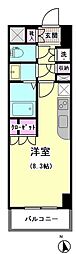 エスティメゾン大井仙台坂 ワンルームの間取図画像