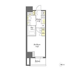 プライムメゾン蒲田 1Kの間取図画像