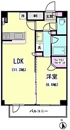 エスティメゾン大井仙台坂 1LDKの間取図画像