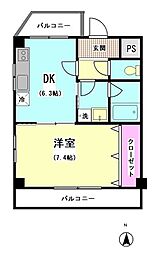 フェリーチェ中延 1DKの間取図画像