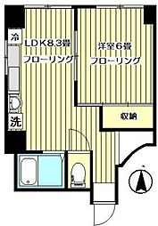 新倉マンション 1LDKの間取図画像