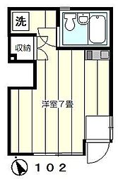 ノエルメジロ ワンルームの間取図画像
