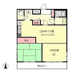 サンハイツ哲学堂 2LDKの間取図画像