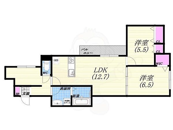 Garage.R ｜兵庫県尼崎市潮江２丁目(賃貸マンション2LDK・2階・64.59㎡)の写真 その2