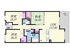 パークシュロス芦屋  ｜ 兵庫県芦屋市朝日ケ丘町（賃貸マンション3LDK・3階・74.56㎡） その2