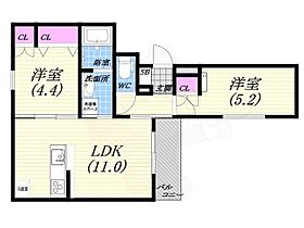 兵庫県西宮市甲風園３丁目（賃貸マンション2LDK・2階・50.86㎡） その2