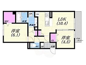 シンティランテ夙川名次  ｜ 兵庫県西宮市名次町（賃貸アパート2LDK・3階・54.69㎡） その2