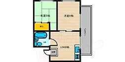 芦屋リバーウエストマンション ワンルームの間取図画像