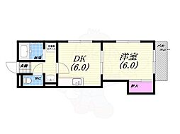 ハイツサンローラン 1DKの間取図画像