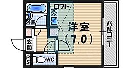 シャルマンフジ西宮弐番館 ワンルームの間取図画像