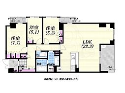 ジオグランデ夙川相生町 3LDKの間取図画像