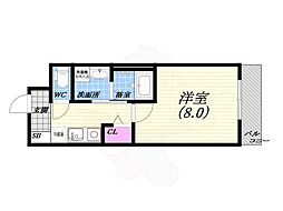 エルモ桜谷 1Kの間取図画像