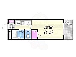オーガスタコート 1Kの間取図画像