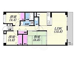 NTPRレジデンス甲子園四番町 3LDKの間取図画像
