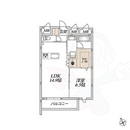 WING TOWA MAISON 1LDKの間取図画像