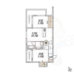 WING TOWA MAISON 2LDKの間取図画像