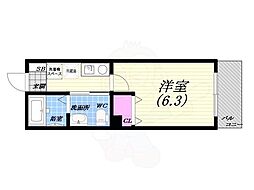 ダイドーメゾン阪神西宮駅前 1Kの間取図画像