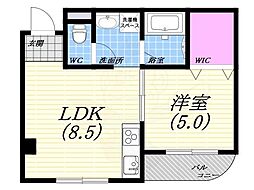 秋桜 1LDKの間取図画像