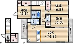 グレイスコート芦屋大原町 3LDKの間取図画像