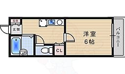 香櫨園桜ハイツ 1Kの間取図画像