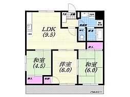 山田マンション 3LDKの間取図画像
