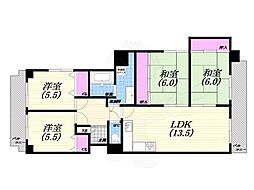 デュオ苦楽園 4LDKの間取図画像