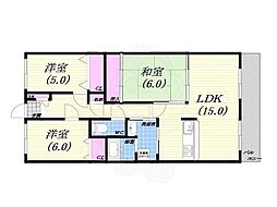 サンテ東甲子園 3LDKの間取図画像