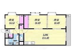 ロイヤル西宮 3LDKの間取図画像