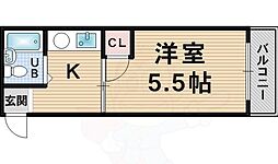 メゾン笠屋町 1Kの間取図画像