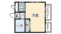 アオバ芦屋ハイツ 1Kの間取図画像