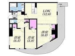 フォーラム城ケ岡参番館 3LDKの間取図画像