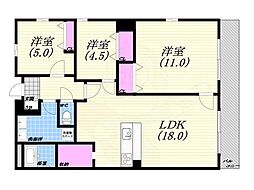 菟原ビル 3LDKの間取図画像