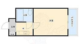 サン・モリッツ夙川 1Kの間取図画像