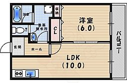 サンコーポユウ・3 1LDKの間取図画像