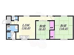 米田マンション2 2LDKの間取図画像