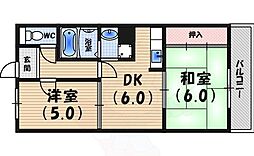 戎グリーンハイツ 2DKの間取図画像